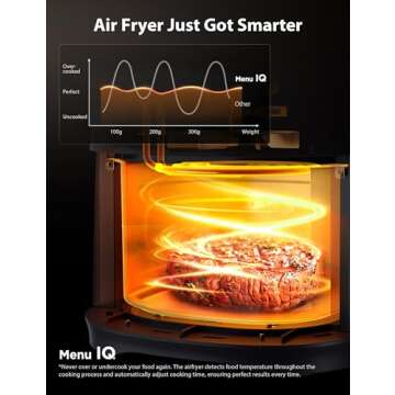 Toshiba 5.5QT Air Fryer with Heat-Q Technology, Quick and Easy Meals, 8 Preset Menus and Menu-IQ Fun...