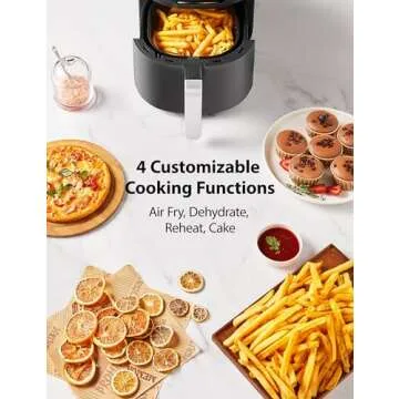 Toshiba 5.5QT Air Fryer with Heat-Q Technology, Quick and Easy Meals, 8 Preset Menus and Menu-IQ Function, 1-Degree Fahrenheit Precision, 90% Less Oil, Double-Sided Handles