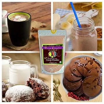 Divine Organics Raw Cacao Powder/Raw Cocoa Powder - Certified Organic - Premium Rio Arriba - Smoothies, Hot Chocolate, Baking, Shakes, Add to Coffee - Rich in Magnesium (32oz)