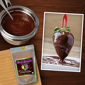 Divine Organics Raw Cacao Powder/Raw Cocoa Powder - Certified Organic - Premium Rio Arriba - Smoothies, Hot Chocolate, Baking, Shakes, Add to Coffee - Rich in Magnesium (32oz)