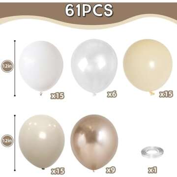 Elegant White Gold Balloons Pack for Every Celebration