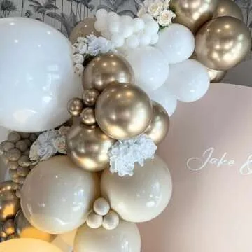 Elegant White Gold Balloons Pack for Every Celebration