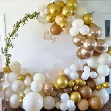 Elegant White Gold Balloons Pack for Every Celebration