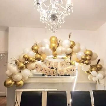 Elegant White Gold Balloons Pack for Every Celebration