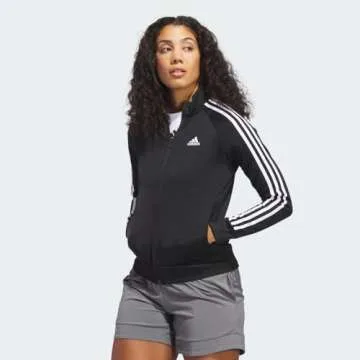 Adidas Women’s Slim Fit 3-Stripes Track Jacket in Black