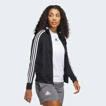 Adidas Women’s Slim Fit 3-Stripes Track Jacket in Black