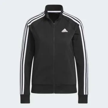 Adidas Women’s Slim Fit 3-Stripes Track Jacket in Black