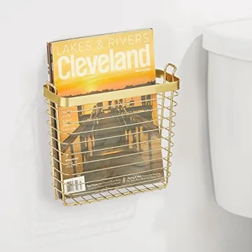 Stylish mDesign Farmhouse Magazine Wall Holder - Space Saver