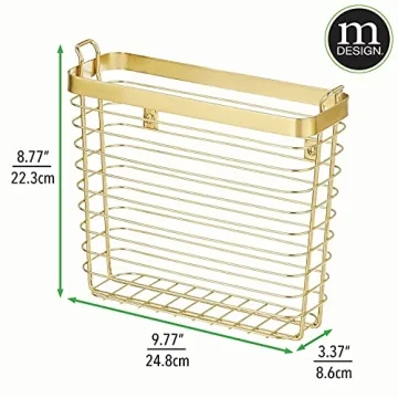 Stylish mDesign Farmhouse Magazine Wall Holder - Space Saver