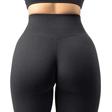 RUUHEE Women Seamless Butt Lifting Leggings High Waisted Tummy Control Workout Yoga Pants(Small,Black)