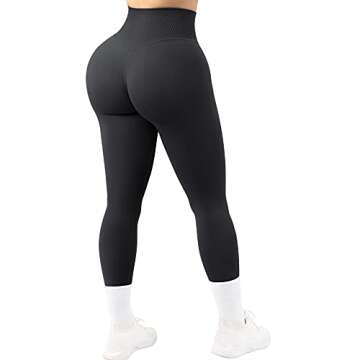 RUUHEE Women Seamless Butt Lifting Leggings High Waisted Tummy Control Workout Yoga Pants(Small,Black)