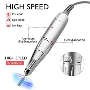 2-in-1 Brushless Nail Drill for Professionals - Portable 80W