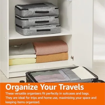 Amazon Basics 4 Piece Packing Travel Organizer Cubes Set
