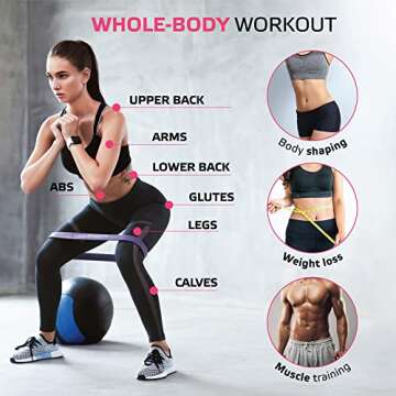 Resistance Band Set for Booty Building - 4 Pink Bands