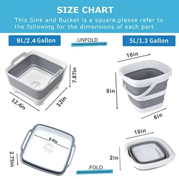 MontNorth Collapsible Basin Bucket Set of 2