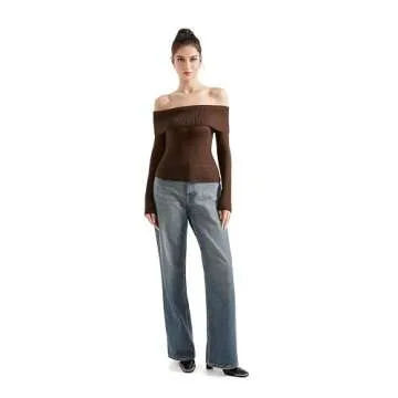 SUUKSESS Women Off Shoulder Sweater for Trendy Style