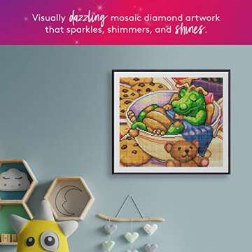DIAMOND ART CLUB Naptime Diamond Painting Kit, Dragon Fantasy Diamond Canvas, Round 5D Diamond Art for Adults and All Ages, 15" x 13" (38 x 33 cm)