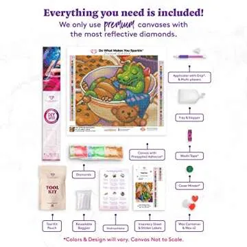 DIAMOND ART CLUB Naptime Diamond Painting Kit, Dragon Fantasy Diamond Canvas, Round 5D Diamond Art for Adults and All Ages, 15" x 13" (38 x 33 cm)