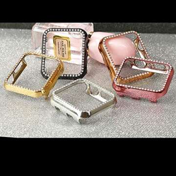 Secbolt 38mm Case Compatible with Apple Watch Band, Bling Full Cover Bumper Protective Frame Screen ...