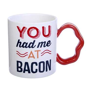 Formation Brands Had Me At Bacon Sculpted Handle Mug, 14 oz, Multicolor