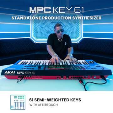 AKAI Professional MPC Key 61 - Standalone Music Production Synthesizer Keyboard with Touch Screen, 1...