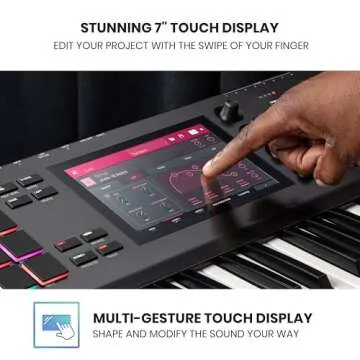 AKAI Professional MPC Key 61 - Standalone Music Production Synthesizer Keyboard with Touch Screen, 16 Drum Pads, 20+ Sound Engines, Semi Weighted Keys, black