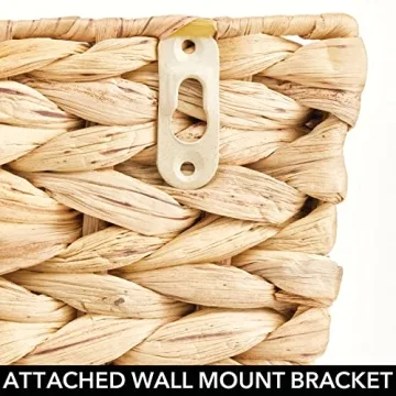 mDesign Woven Hyacinth Wall-Mount Storage Baskets Set