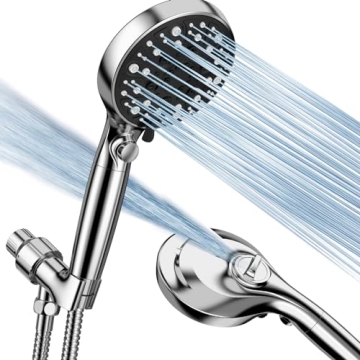 ZEROFEEL High Pressure Handheld Shower Head with 9 Spray Settings and 15 Stage Filter
