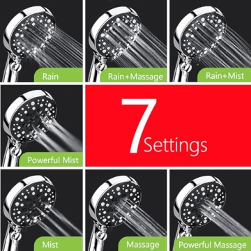 High Pressure Shower Head with 9 Spray Settings and Filter