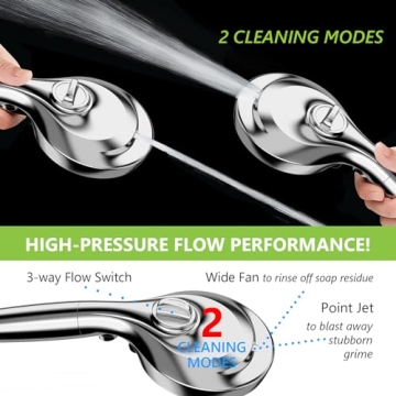 High Pressure Shower Head with 9 Spray Settings and Filter