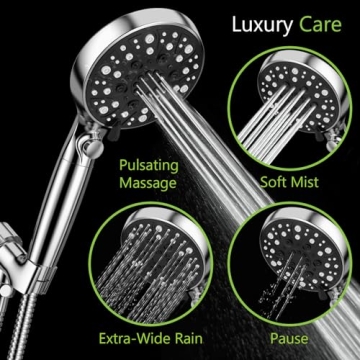 High Pressure Shower Head with 9 Spray Settings and Filter
