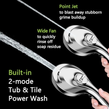 High Pressure Shower Head with 9 Spray Settings and Filter