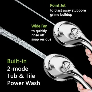 High Pressure Shower Head with 9 Spray Settings and Filter