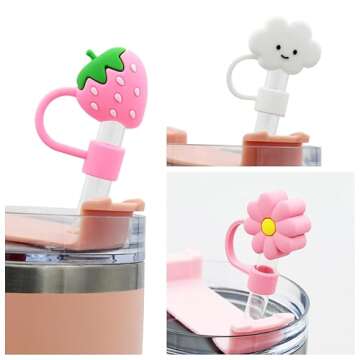Adorable Flower Straw Covers for Stanley Cup Silicone Topper