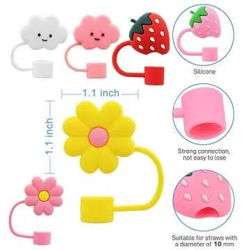 Adorable Flower Straw Covers for Stanley Cup Silicone Topper