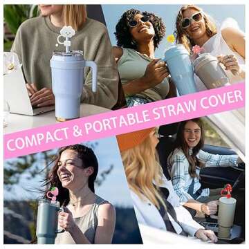 Adorable Flower Straw Covers for Stanley Cup Silicone Topper