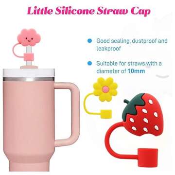 Adorable Flower Straw Covers for Stanley Cup Silicone Topper