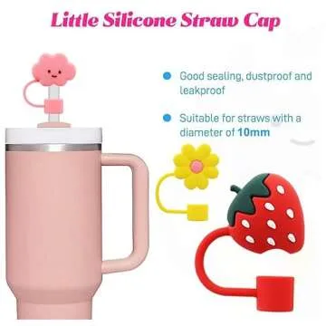 Adorable Flower Straw Covers for Stanley Cup Silicone Topper
