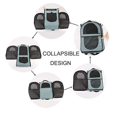 APOLLO WALKER Pet Carrier Backpack for Small Cats and Dogs, Puppies, Two-Sided Entry, Safety Features and Cushion Back Support for Travel, Hiking, Outdoor Use (Blue)