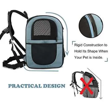 APOLLO WALKER Pet Carrier Backpack for Small Cats and Dogs, Puppies, Two-Sided Entry, Safety Features and Cushion Back Support for Travel, Hiking, Outdoor Use (Blue)