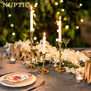 Nuptio Gold Candle Holders Set for Elegant Home Decor