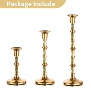 Nuptio Gold Candle Holders Set for Elegant Home Decor