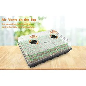 Gardzen Seed Starter Tray, 5 Pack Smiling Face Plant Germination Trays with Total 350-Cell, Seed Starter Kit with Humidity Vented Domes and Bases for Starting Vegetable Flower Herb Seeds 18" x 14"