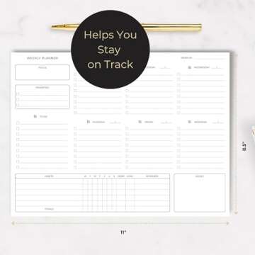 Weekly Planner pad - Weekly Calendar Notepad with 52 Tear-Off Sheets - Versatile Weekly Planning, To...