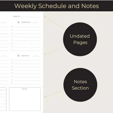 Stylish Weekly Planner Pad with 52 Tear-Off Sheets