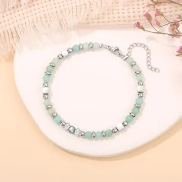 JoycuFF Trendy Amazonite Moonstone Bracelets for Women