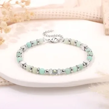 JoycuFF Trendy Amazonite Moonstone Bracelets for Women