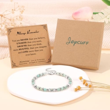 JoycuFF Trendy Amazonite Moonstone Bracelets for Women