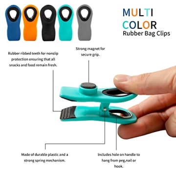 Durable Magnetic Chip Clips - Versatile Kitchen Organizers