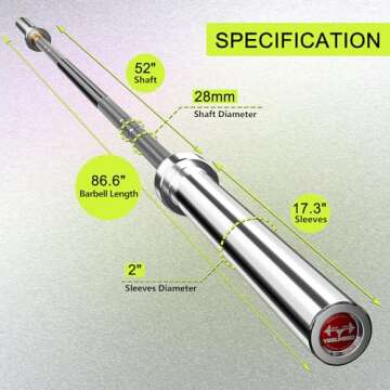 Olympic Weight Bar for Home Use with Knurled Grip